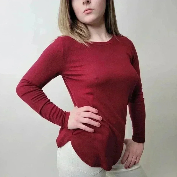 Old Navy Paper Thin Long Sleeve Heather Red - S - Picture 1 of 7